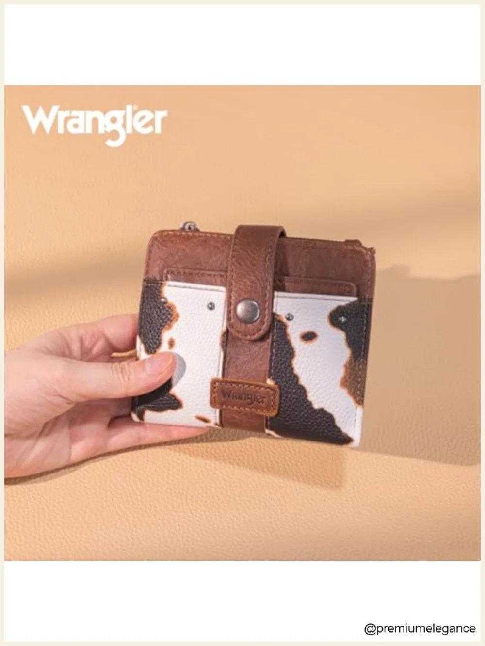 Cow Print Bifold RFID Wallet with Removable ID Window